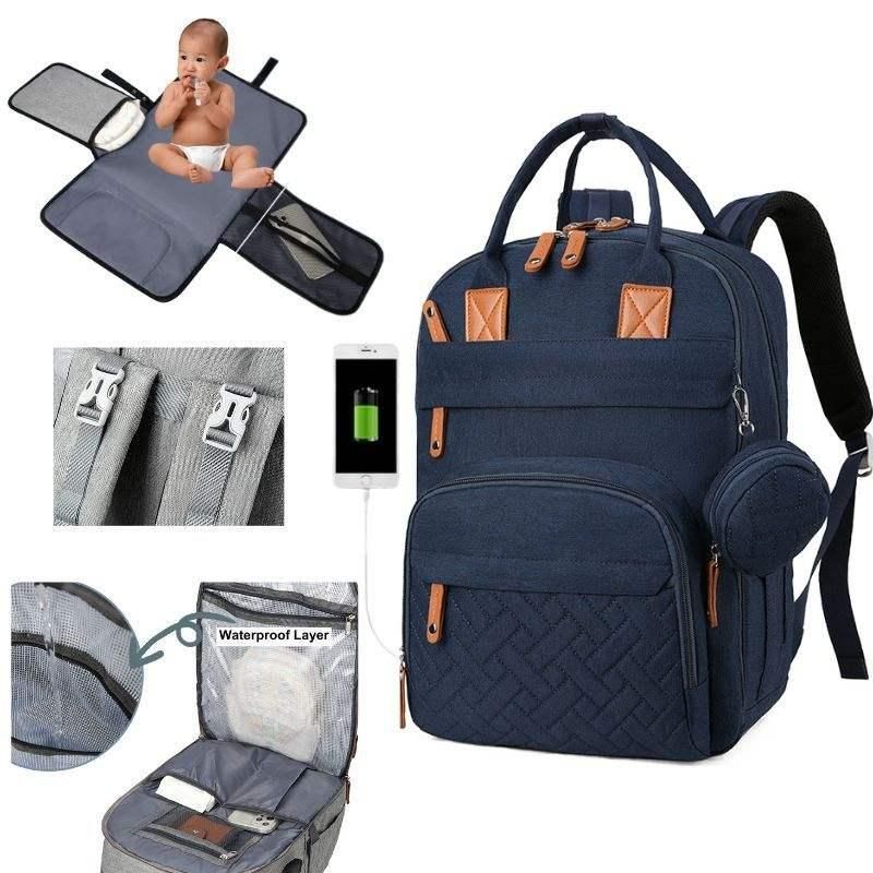 Multifunctional Diaper Bag Backpack with Changing Station - Waterproof, Spacious, and Versatile for Modern Parents