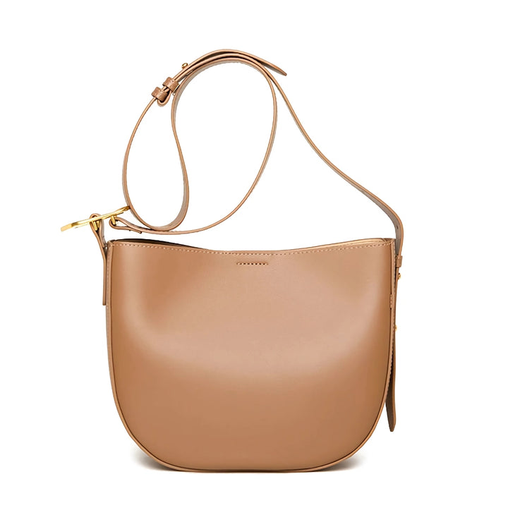 Vintage Cowhide Leather Shoulder Bag for Women - Stylish Crossbody Tote