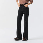 women's raw edge slit flare pants, view 2 - MRSLM