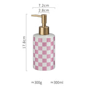 plaid ceramic bathroom dispenser, view 3 - MRSLM