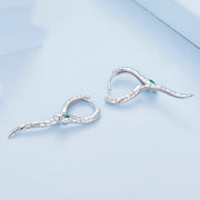 silver snake earrings, view 3 - MRSLM