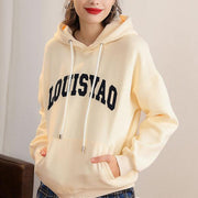 hooded drawstring embroidered patch hoodie - MRSLM