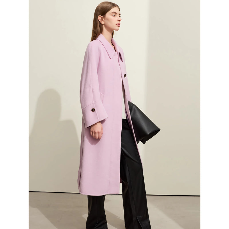 women's long wool coat with belt, view 9 - MRSLM