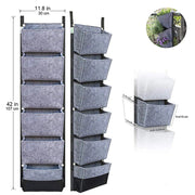 wall-mounted 6-pocket vertical garden planter, view 6 - MRSLM