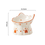 elevated cat ceramic food bowl set, view 3 - MRSLM
