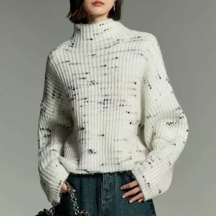 Batik-Pullover mit Stehkragen