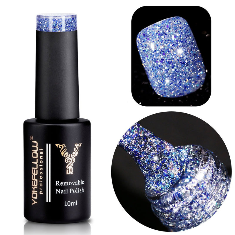 Esmalte em gel com glitter refletivo, 10ml