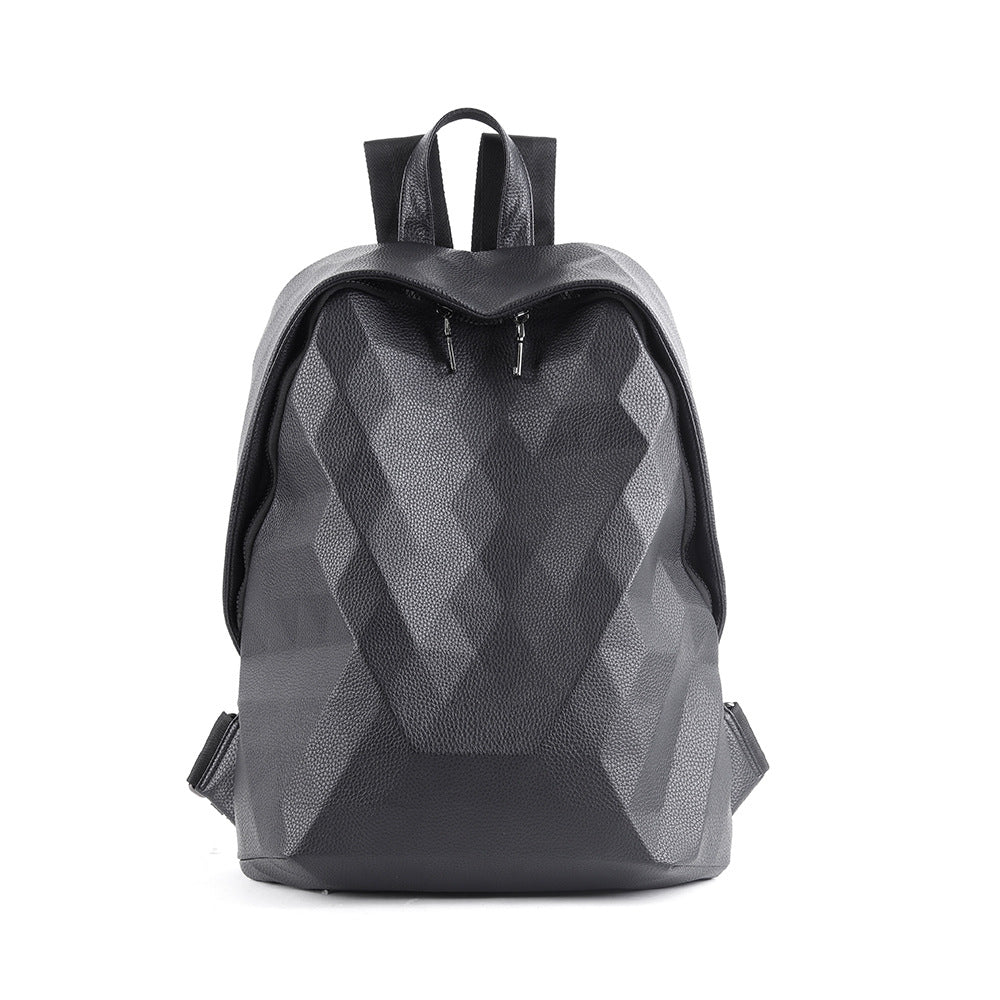 Japanese Backpack Luminous Frosted Geometric Ringer Lattice