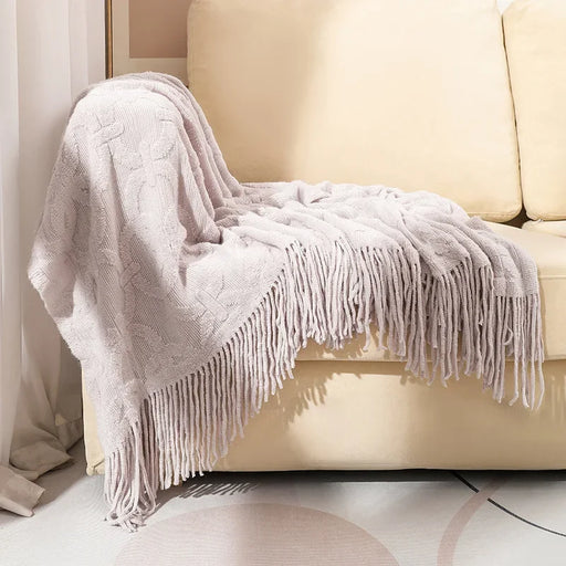 acrylic knit blanket, view 2 - MRSLM