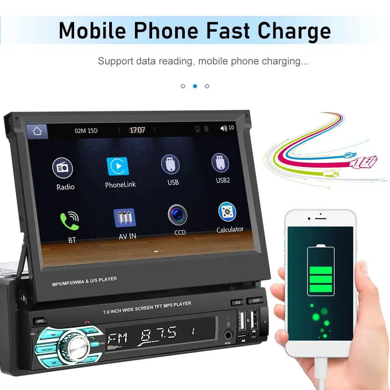 7 inch retractable touchscreen car stereo, view 10 - MRSLM