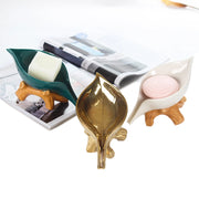 ceramic leaf soap holder with base, view 8 - MRSLM
