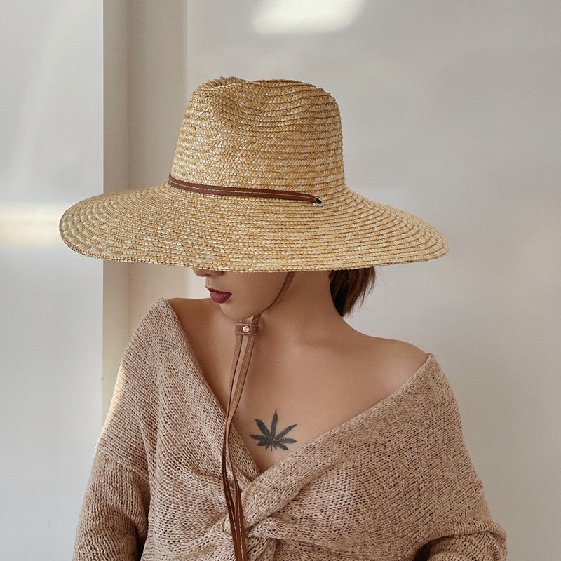 women's wide brim straw sun hat - MRSLM