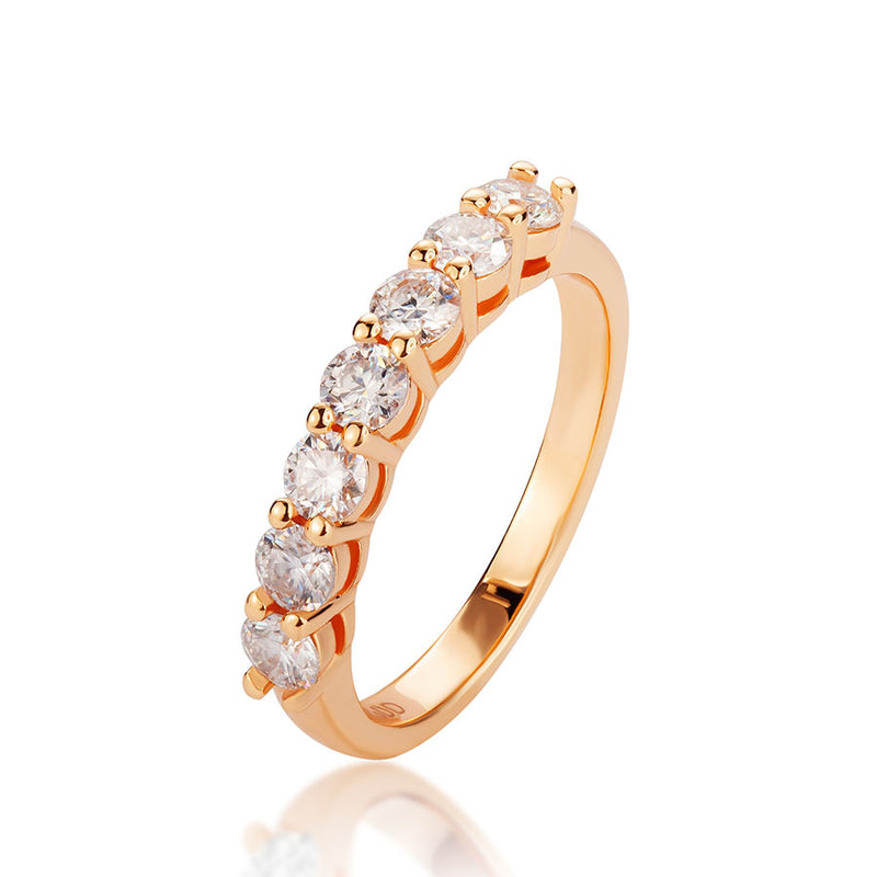 925 silver half row moissanite ring, view 2 - MRSLM