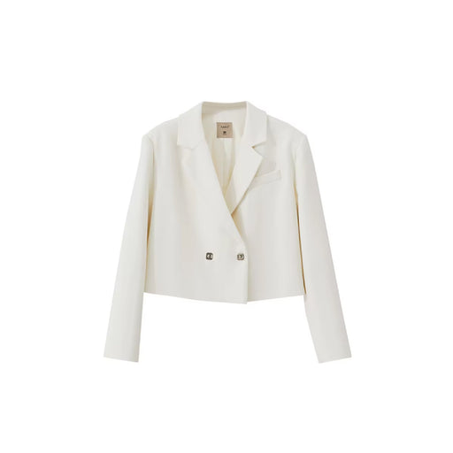 women's short blazer with lapel collar, view 2 - MRSLM