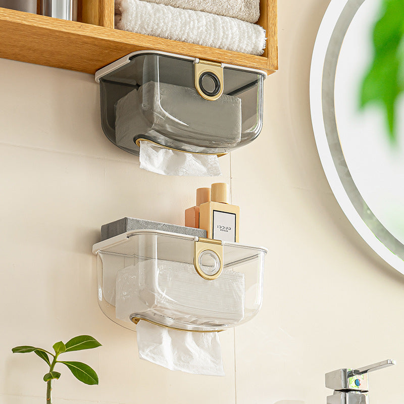 wall-mounted tissue box and storage dispenser, view 6 - MRSLM
