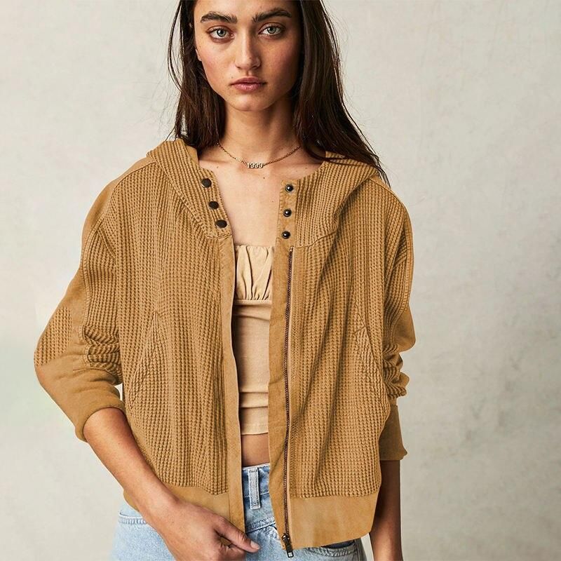 waffle zip-up hoodie, view 4 - MRSLM