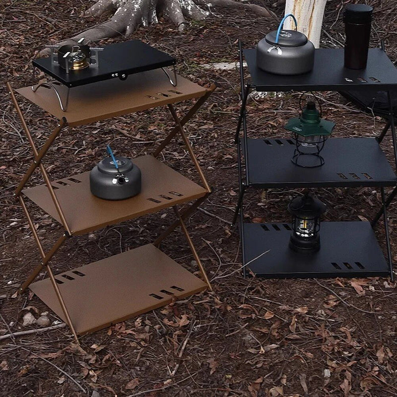 multi-level folding camping shelf, view 9 - MRSLM