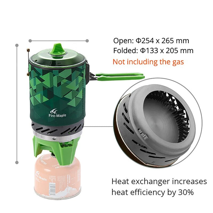 Portable Outdoor Gas Stove Burner with Heat Exchanger Pot