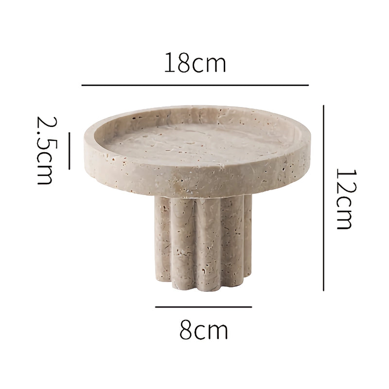luxury marble serving tray with legs, view 3 - MRSLM