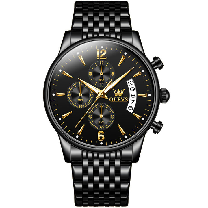 Men's Multifunctional Steel Band Quartz Watch