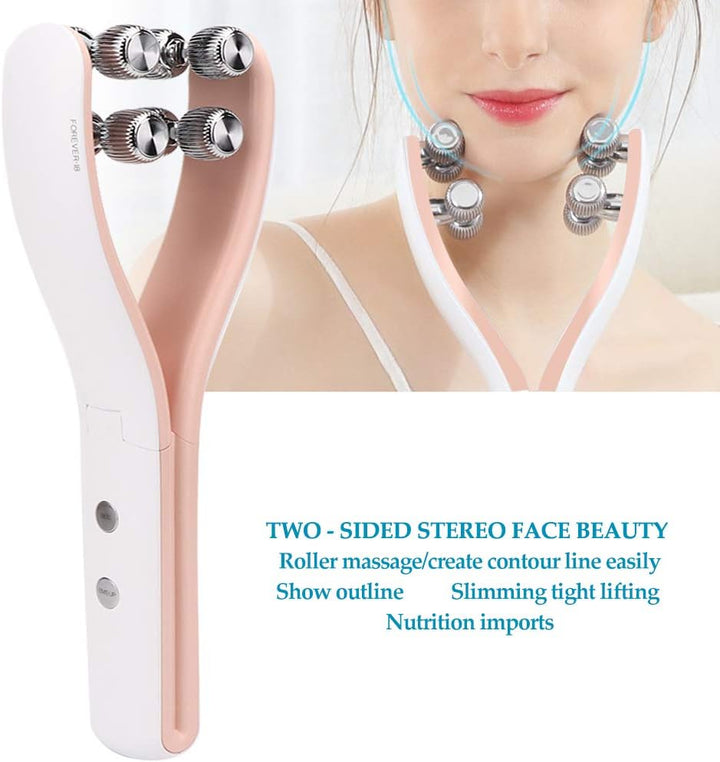 Y-Shape EMS Face Lifting Roller - Multifunctional Facial Massager & Skin Tightening Tool
