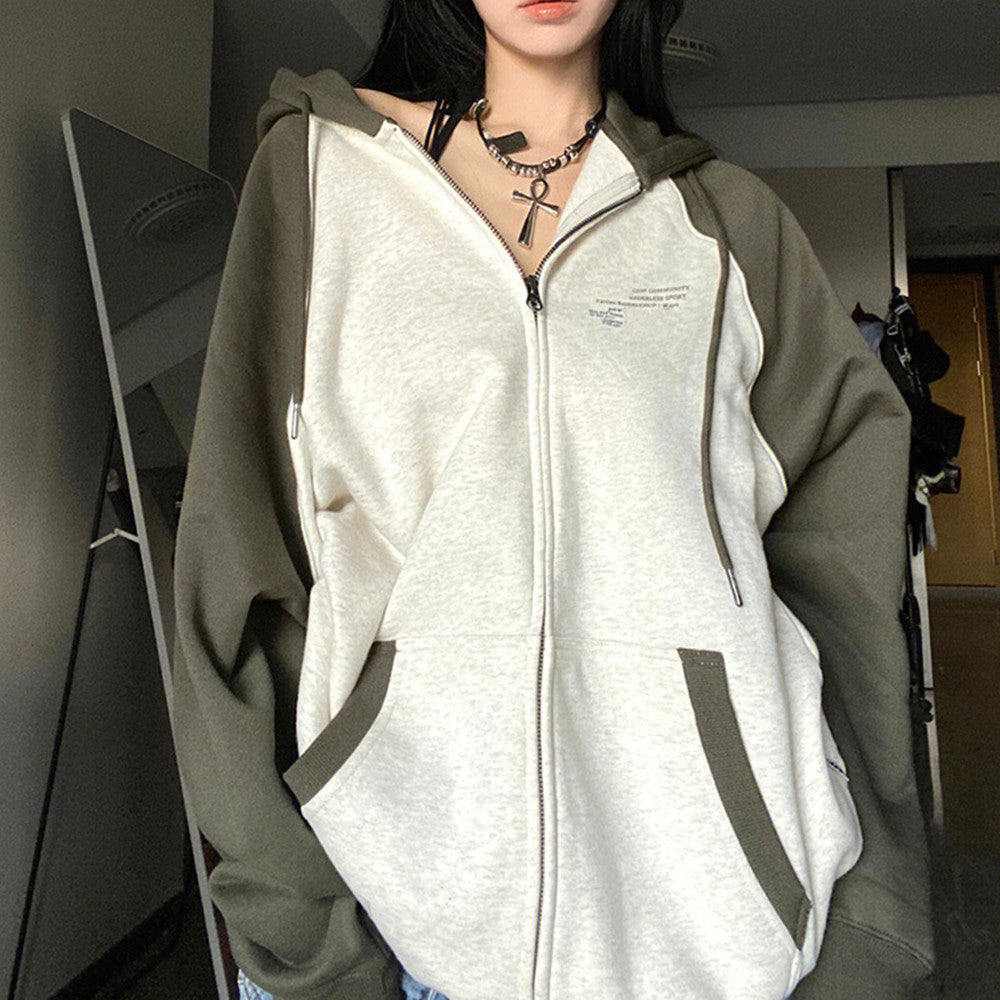 Fish Scale Collar Compression Loose Double Hood Sweater