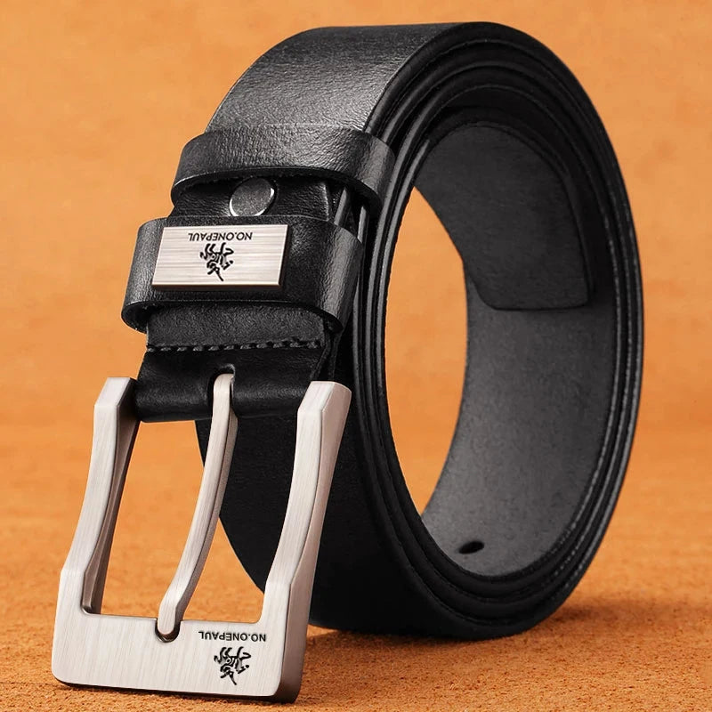 men's genuine leather casual belt, view 3 - MRSLM