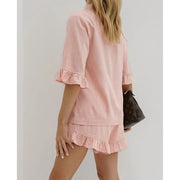 pink cotton 2-piece set, view 4 - MRSLM