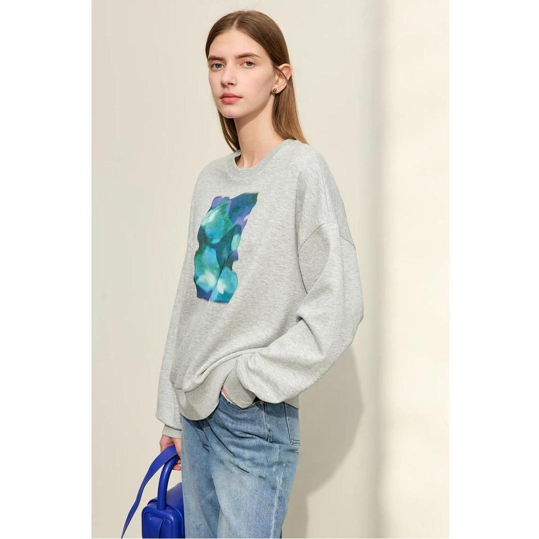 Women's Abstract Print Loose Hoodie