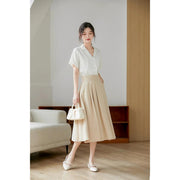 high-waisted pleated skirt with pockets, view 9 - MRSLM