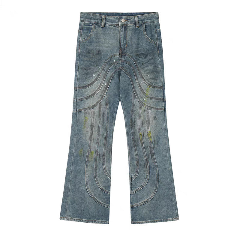 men's loose stitched jeans, view 7 - MRSLM