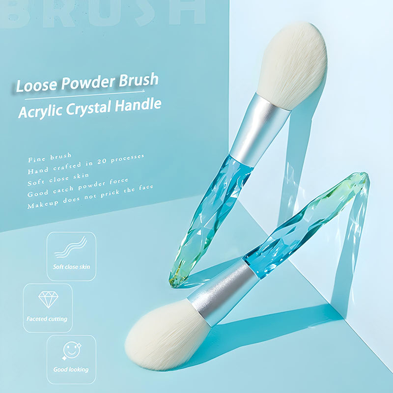 crystal handle powder makeup brush, view 3 - MRSLM
