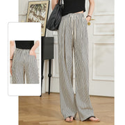 Women's wide leg striped pants, view 4 - MRSLM