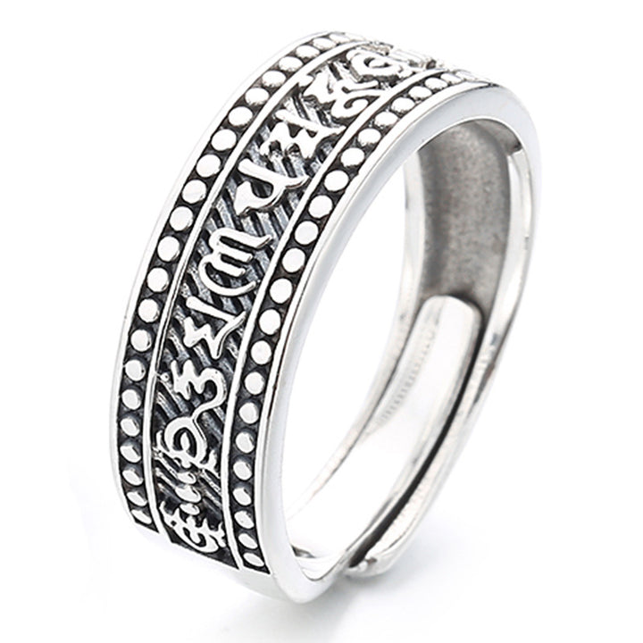 Sterling Silver Retro Wide Face Domineering Personalized Ethnic Ring