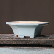 purple sand hexagonal ceramic flowerpot, view 9 - MRSLM