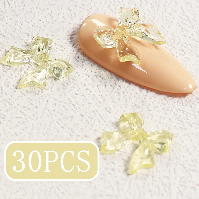 candy pink bow nail charms, view 11 - MRSLM