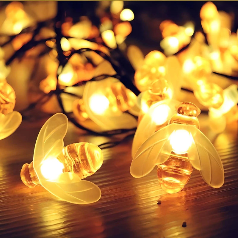 Solar-Powered Honey Bee String Lights
