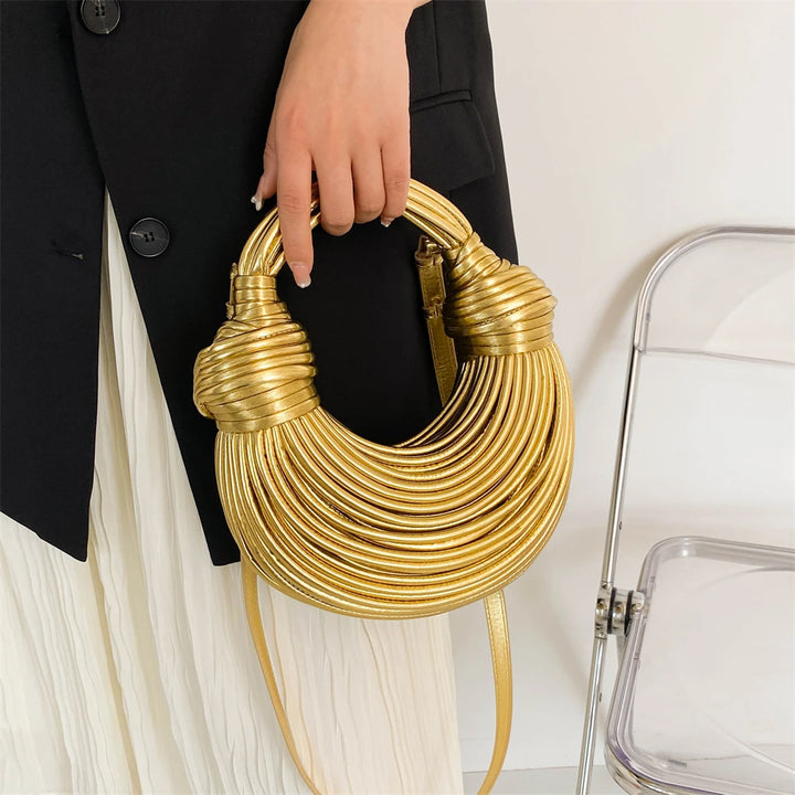 Golden Luxury Handwoven Noodle Bags