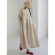 cotton linen maxi dress, view 5 - MRSLM
