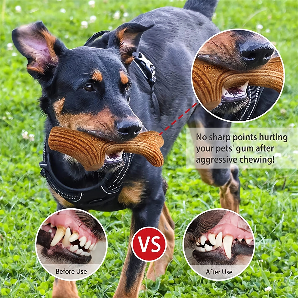 Indestructible Real Wood Deer Chew Toy for Dogs