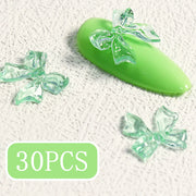 candy pink bow nail charms, view 8 - MRSLM