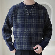 men's knitted plaid sweater, view 6 - MRSLM