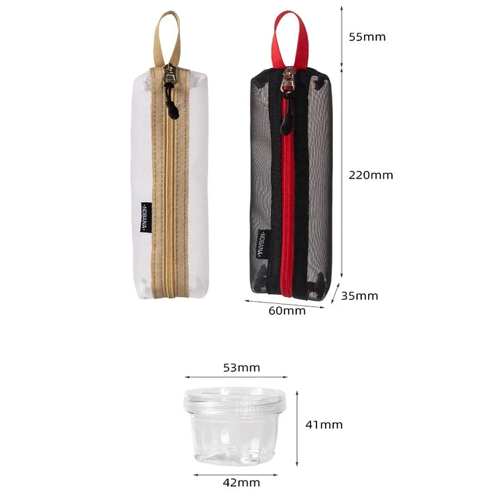 Compact 5-Bottle Camping Spice Kit with Durable Mesh Storage Bag