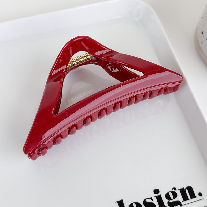 red geometry hair claw, view 12 - MRSLM