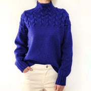 cable woven high collar sweater, view 5 - MRSLM
