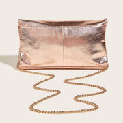 Metallic clutch crossbody shoulder bag with chain, view 5 - MRSLM