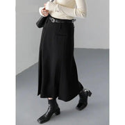 high waist pleated a-line skirt, view 5 - MRSLM