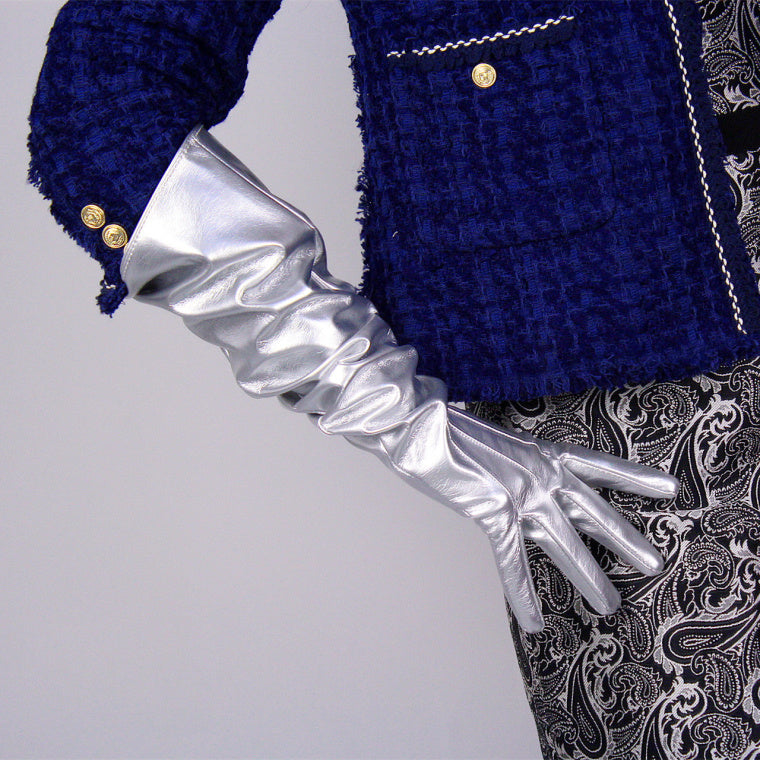 Patent PU leather long gloves, view 7 - MRSLM