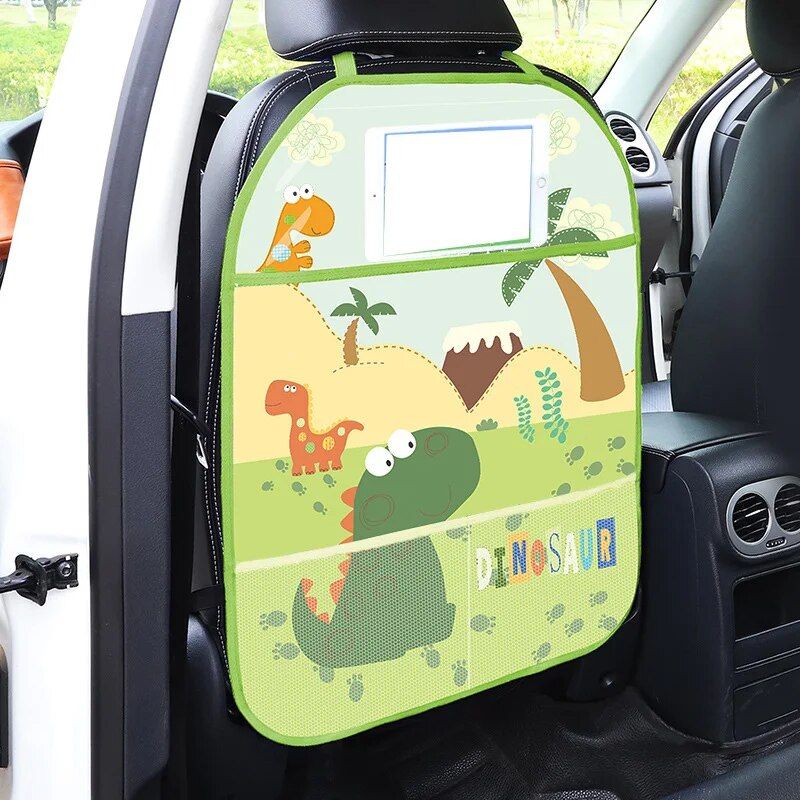 kids car anti kick mat seat back protector, view 3 - MRSLM
