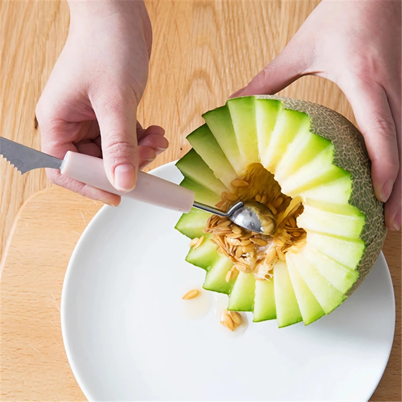Stainless Steel Melon Scooper and Carving Knife